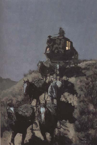 Frederic Remington The Old Stage-Coach of the Plains (mk43) Sweden oil painting art